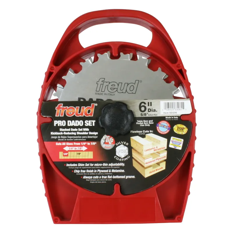Freud 6 In. D X 5/8 In. TiCo Hi-Density Carbide Dado Set 10 Teeth 8 Pc