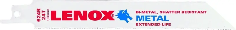 Lenox METALWOLF 6 In. Bi-Metal WAVE EDGE Reciprocating Saw Blade 24 TPI 1 Pk
