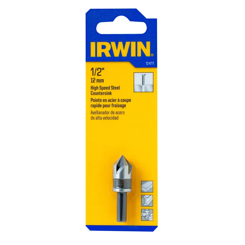 Countersink Drill Bit, High Speed Steel, 1/2-In.
