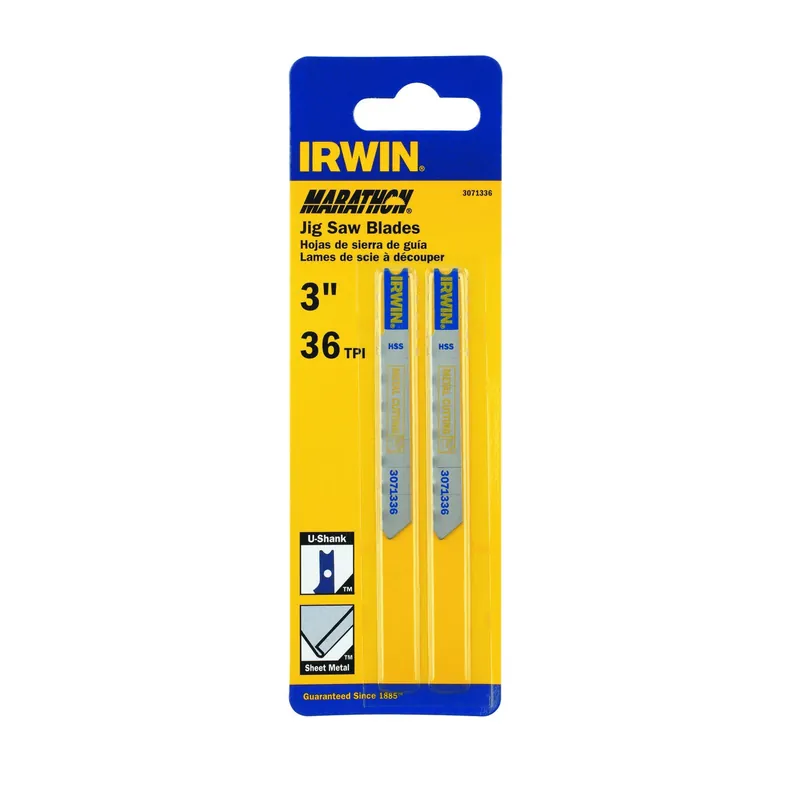 Irwin Marathon 3 In. Bi-Metal U-Shank Jig Saw Blade 36 TPI 2 Pk