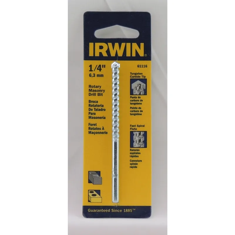 1/4 In. X 4 In. L Carbide Tipped Rotary Drill Bit Straight Shank
