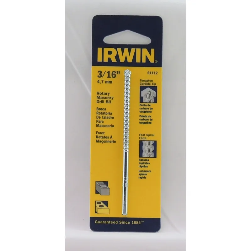 Irwin 3/16 In. X 4 In. L Chrome Vanadium Steel Rotary Drill Bit Straight Shank 1 Pk