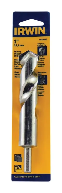 Irwin 1 In. X 6 In. L Tungsten Carbide Tipped Masonry Drill Bit Straight Shank 1 Pk
