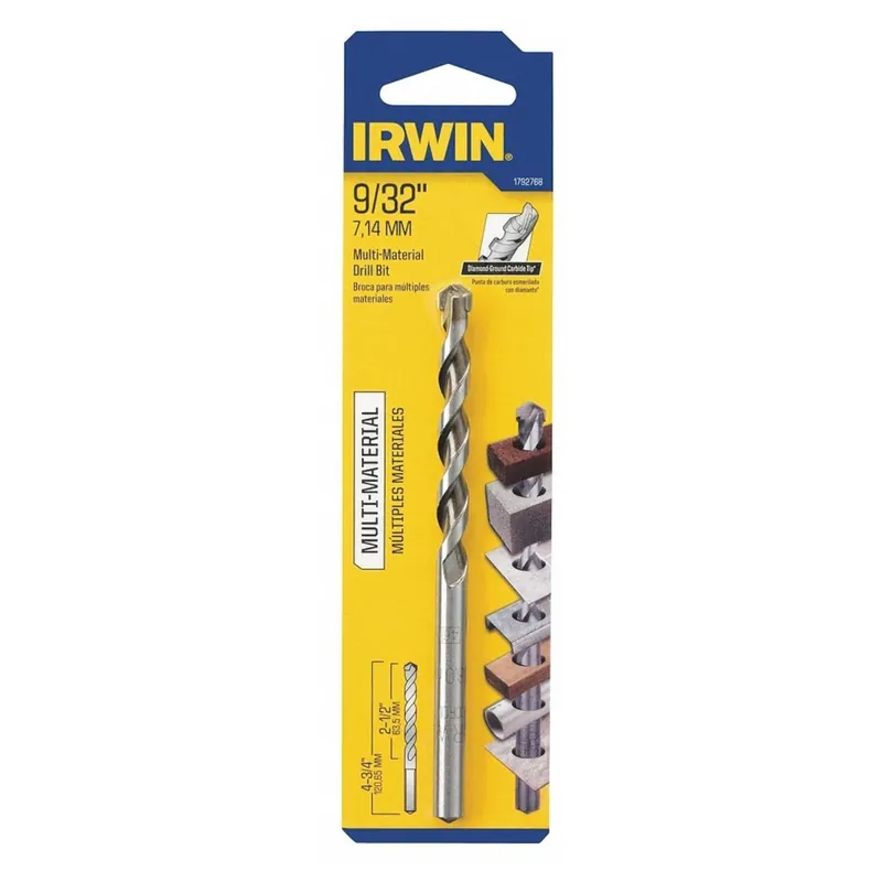 1792768 Multi-material Jobber Drill Bit, 9/32 In Dia, 4 In Oal, Straight Shank