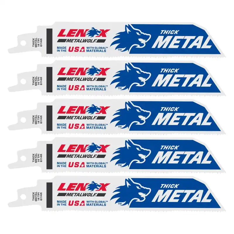 Lenox METALWOLF 6 In. Bi-Metal WAVE EDGE Reciprocating Saw Blade 14 TPI 5 Pk