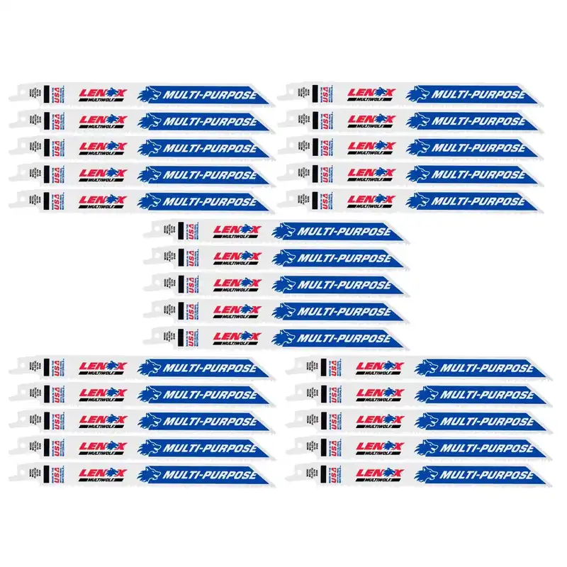 Lenox MULTIWOLF 8 In. Bi-Metal WAVE EDGE Reciprocating Saw Blade 10 TPI 25 Pk