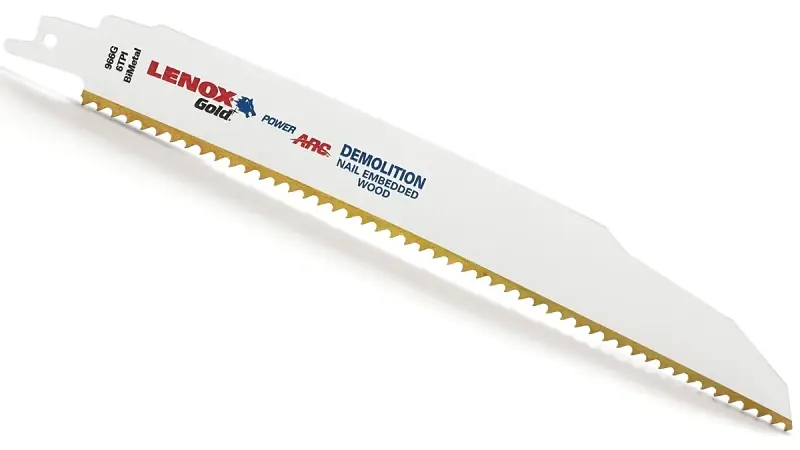 Lenox Gold Power Arc 9 In. Bi-Metal Demolition Reciprocating Saw Blade 6 TPI 5 Pk