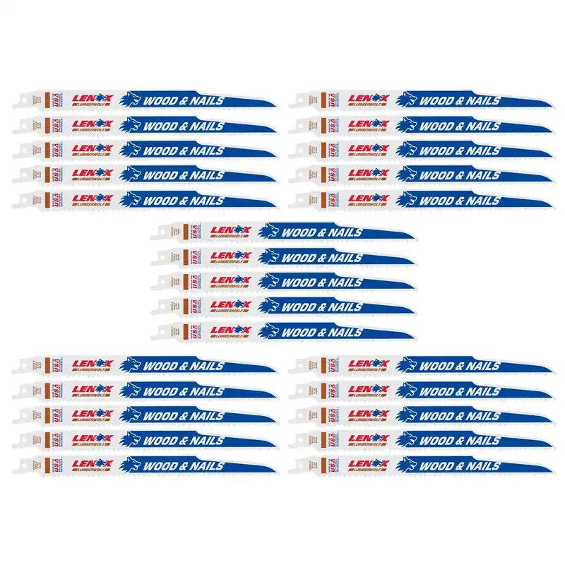 Lenox LUMBERWOLF 9 In. Bi-Metal Reciprocating Saw Blade 6 TPI 25 Pk