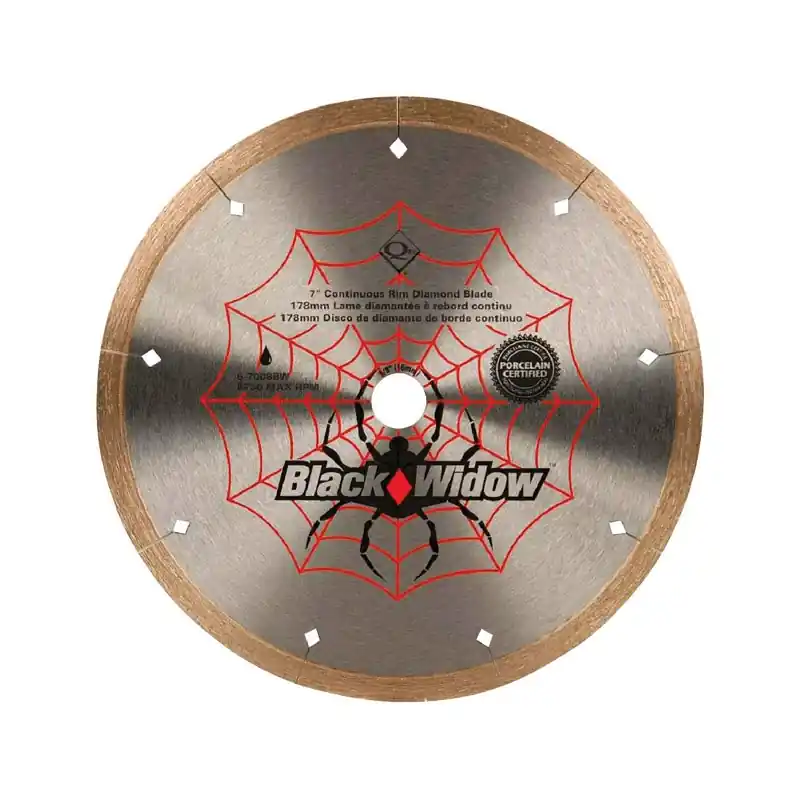 Black Widow 7 In. Segmented Rim Wet Cut Diamond Blade For Porcelain And Granite