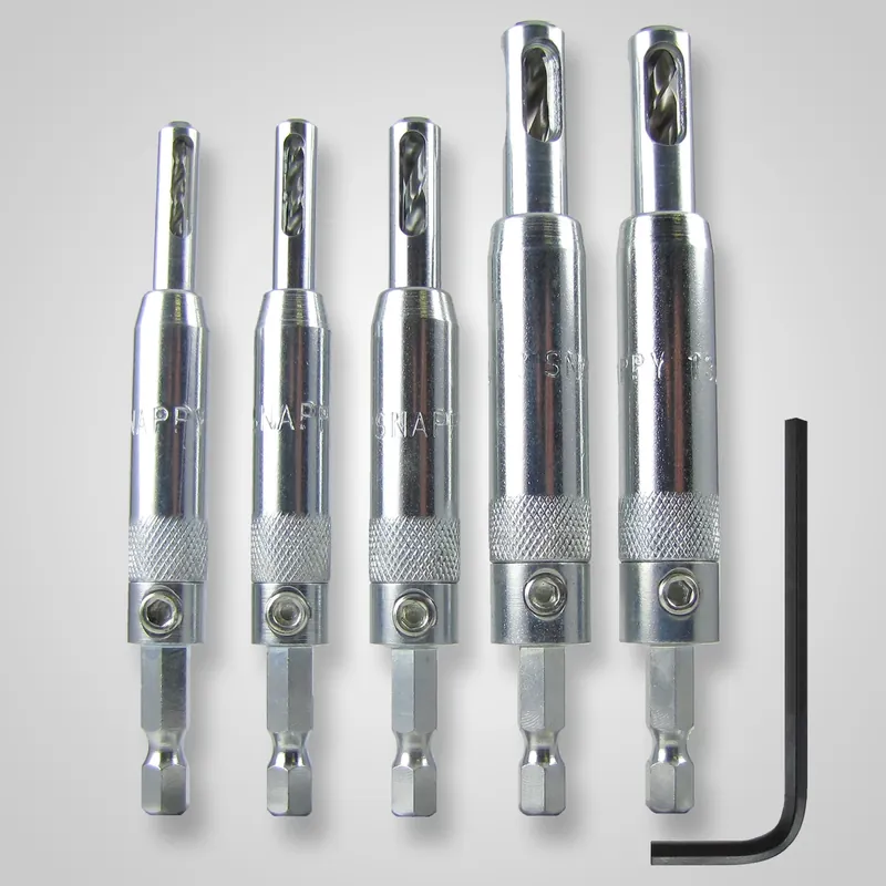 5/64 7/64 9/64 11/64 13/64 In. Steel Self-centering Hinge Bit Set 5 Pc