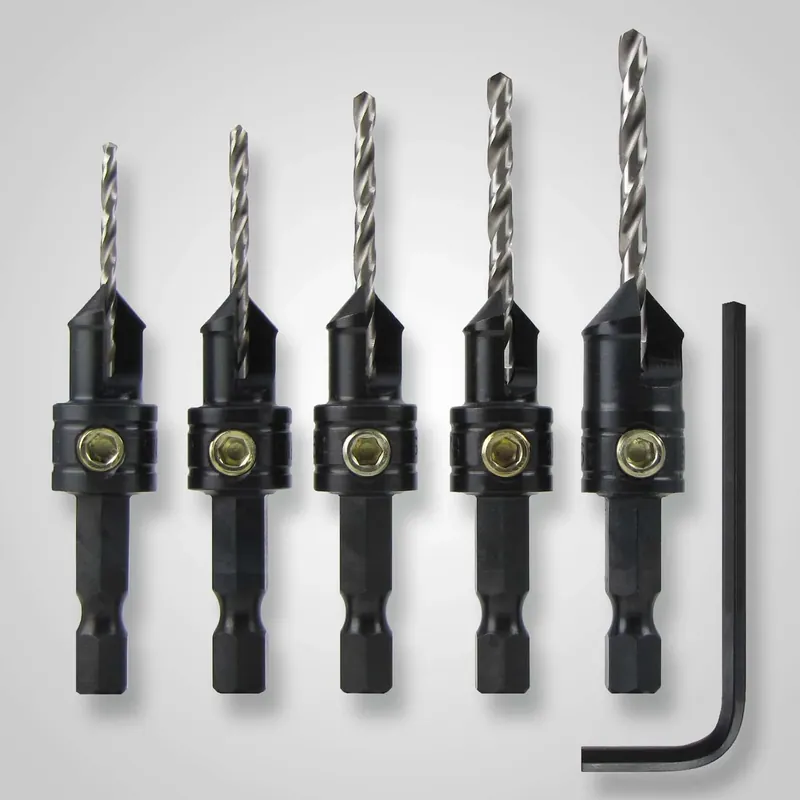5-piece Steel Countersink Set 5/64 To 9/64 In. Hex Shank