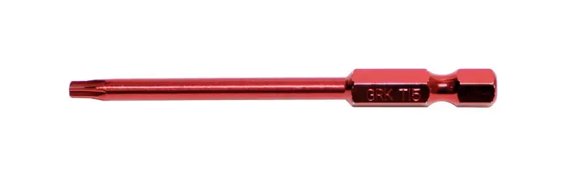 T15 Star Drive Bit, 3 Inch Length, Red Finish