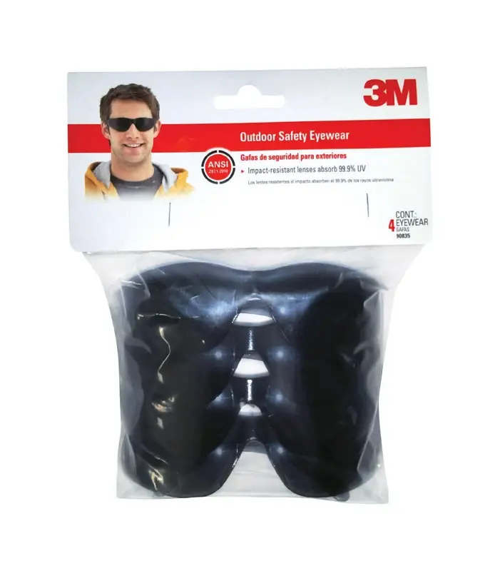 3M Anti-Fog Safety Glasses Gray Lens Gray Frame 4 Pc