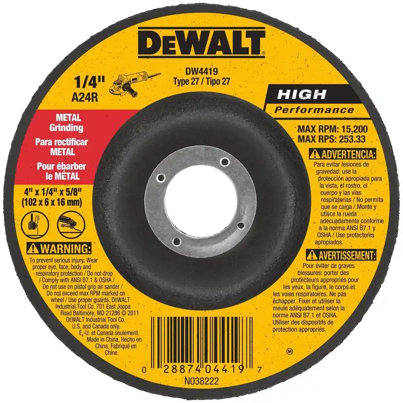 Metal Grinding Wheel, 4 In.