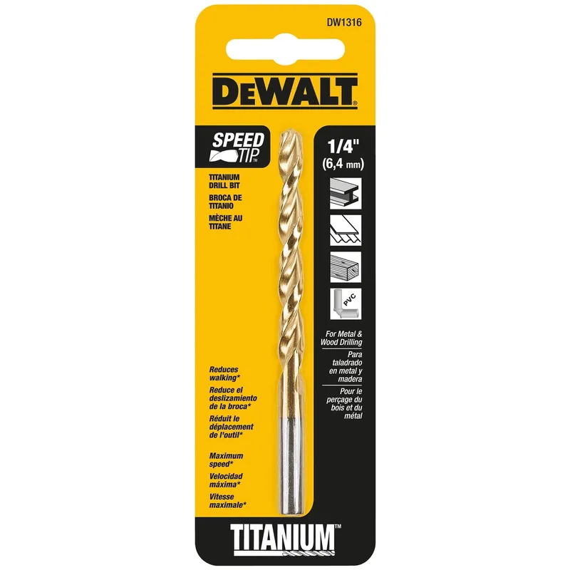 1/4 In. Titanium-Coated Drill Bit