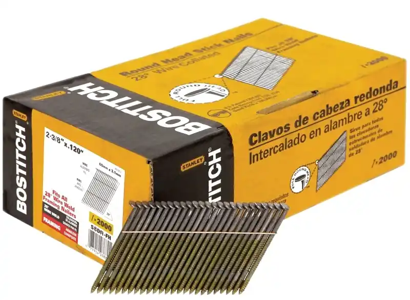 Bostitch 2-3/8 In. L Angled Strip Coated Stick Nails 28 Deg 2000 Pk