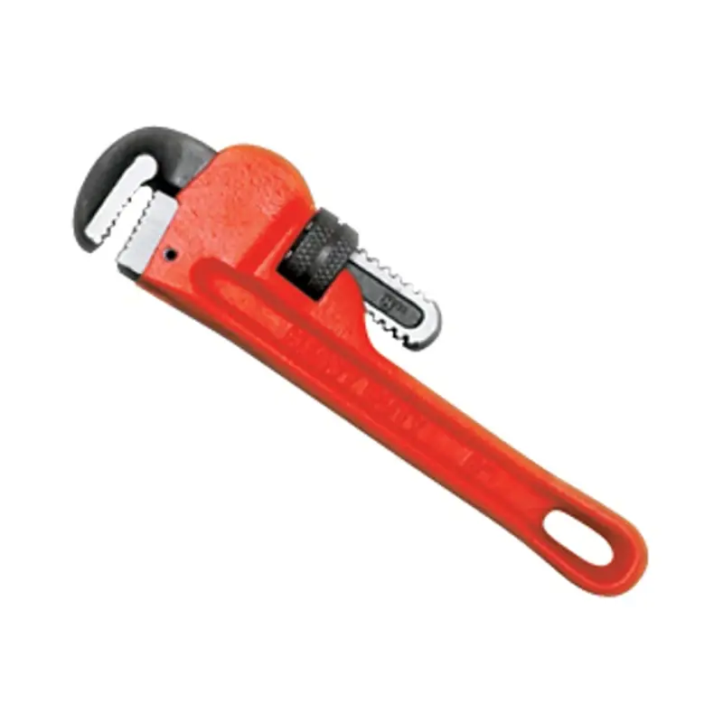 8 In. Pipe Wrench - Durable Iron Construction, Orange Finish