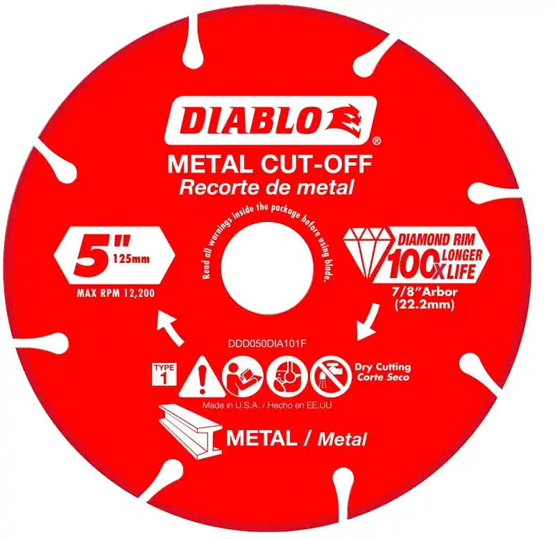 Diablo 5 In. D X 7/8 In. X 0.039 In. Thick Diamond Metal Cut-Off Wheel