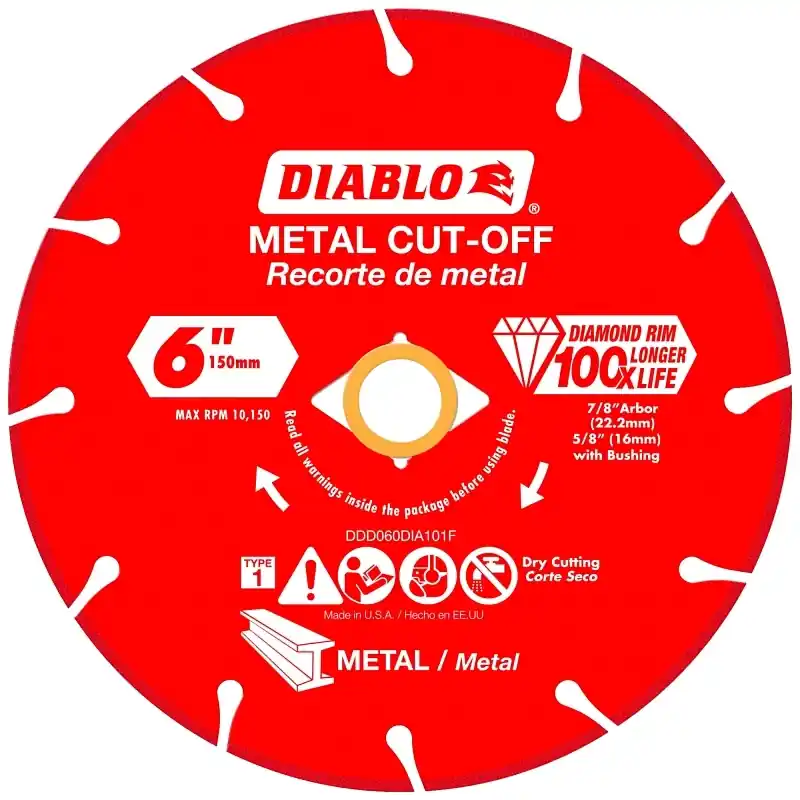 Diablo 6 In. D X 7/8 In. X 0.047 In. Thick Diamond Metal Cut-Off Wheel