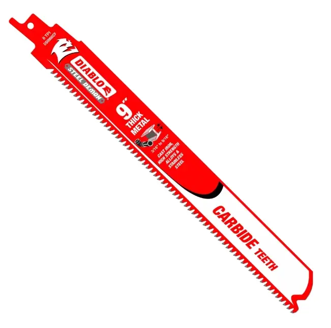 Diablo Steel Demon 9 In. Carbide Thick Metal Reciprocating Saw Blade 8 TPI 3 Pk