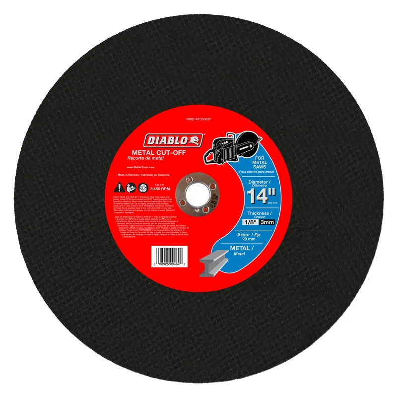 Diablo 14 In. D X 20 Mm X 1/8 In. Thick Aluminum Oxide High Speed Metal Cut-Off Disc 1 Pk