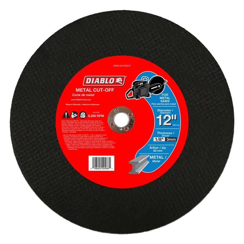 Diablo 12 In. D X 20 Mm X 1/8 In. Thick Aluminum Oxide High Speed Metal Cut-Off Disc 1 Pk
