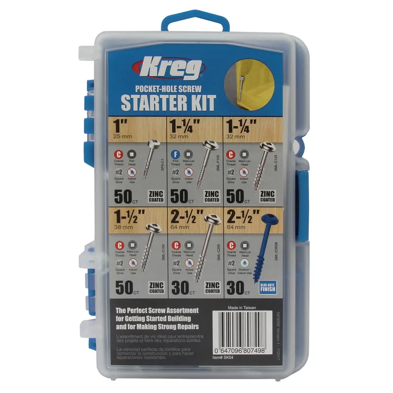 Kreg No. 2 X Assorted In. L Square Coarse Pocket-Hole Screw Kit 260 Pk