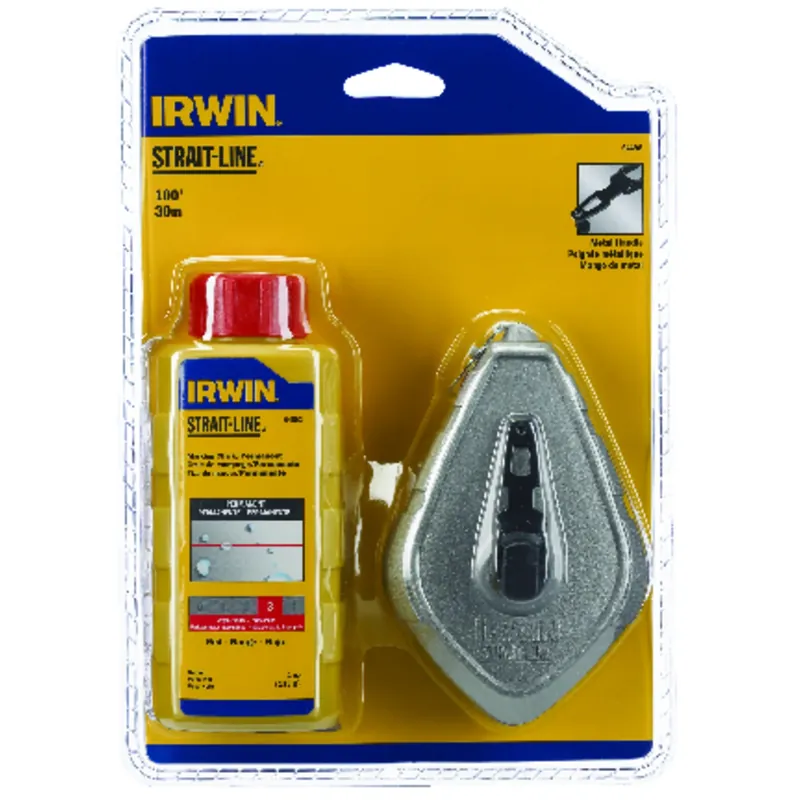Strait-Line 100 Ft. Aluminum Chalk Line Reel + Red Chalk, 4 Oz.