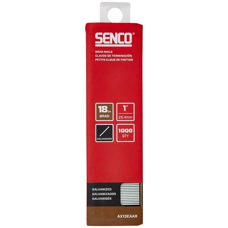 Senco 1 In. L X 18 Ga. Straight Strip Galvanized Brad Nails 1000 Pk