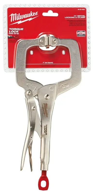 Milwaukee Torque Lock 3-1/2 In. X 4.00 In. D Locking C-Clamp With Swivel Pads 500 Lb 1 Pc
