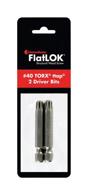 FastenMaster FlatLOK Torx Ttap No. 40 X 2 In. L Driver Bit Steel 2 Pc