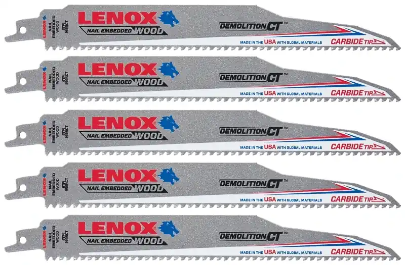 Lenox Demolition CT 9 In. Carbide Tipped Reciprocating Saw Blade 6 TPI 5 Pk