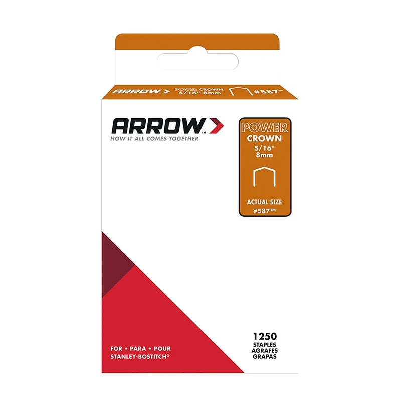 Arrow 585 3/8 In. W X 5/16 In. L 18 Ga. Power Crown Standard Staples 1250 Pk
