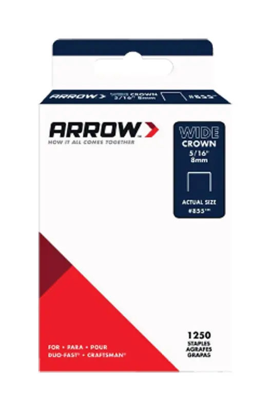 Arrow 855 1/2 In. W X 5/16 In. L 18 Ga. Wide Crown Standard Staples 1250 Pk