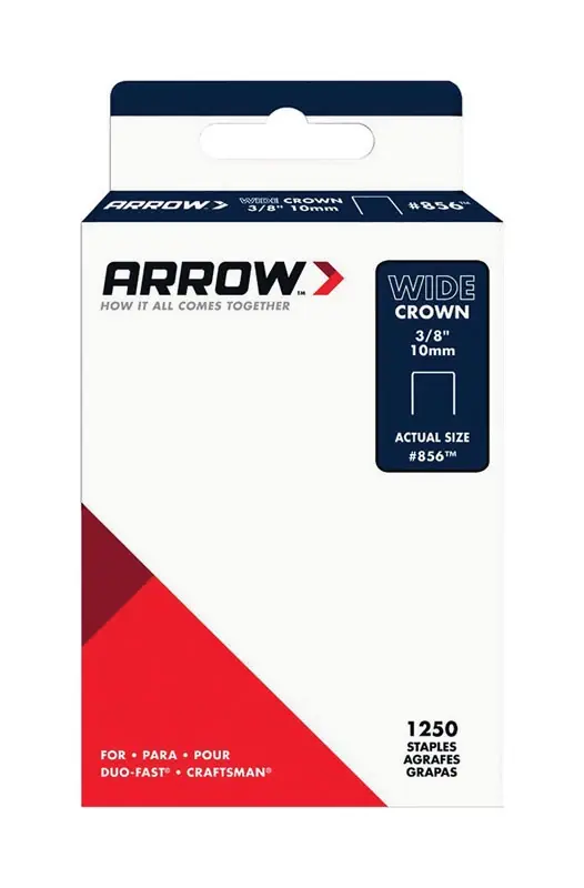 Arrow 856 1/2 In. W X 3/8 In. L 18 Ga. Wide Crown Standard Staples 1250 Pk