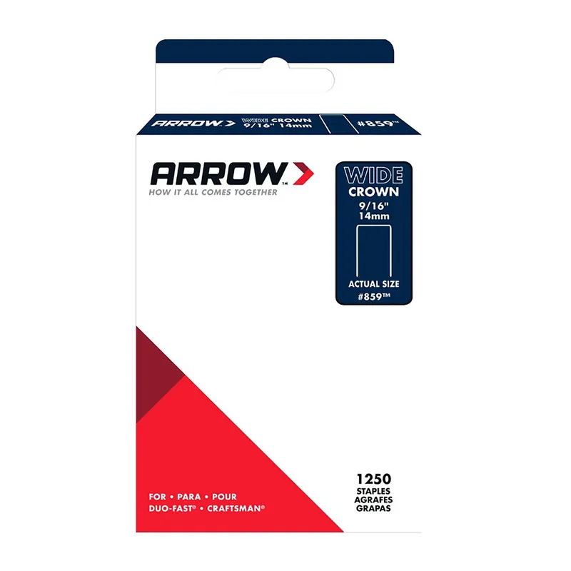 Arrow 859 1/2 In. W X 9/16 In. L 18 Ga. Wide Crown Standard Staples 1250 Pk