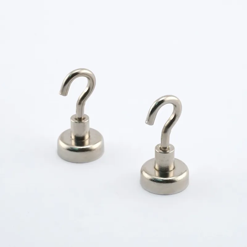 Magnet Source 1.4 In. L X .787 In. W Silver Magnetic Hook 28 Lb. Pull 2 Pc