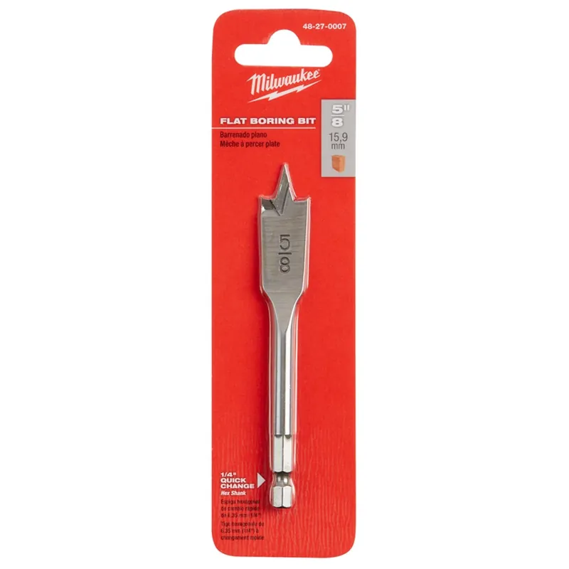 Milwaukee 4.5 In. L Carbon Steel Flat Boring Bit Hex Shank 1 Pk