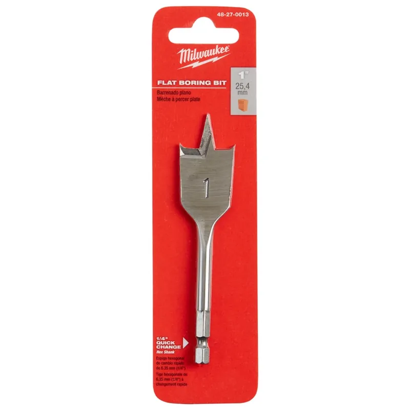 Milwaukee 4.5 In. L Carbon Steel Flat Boring Bit Hex Shank 1 Pk