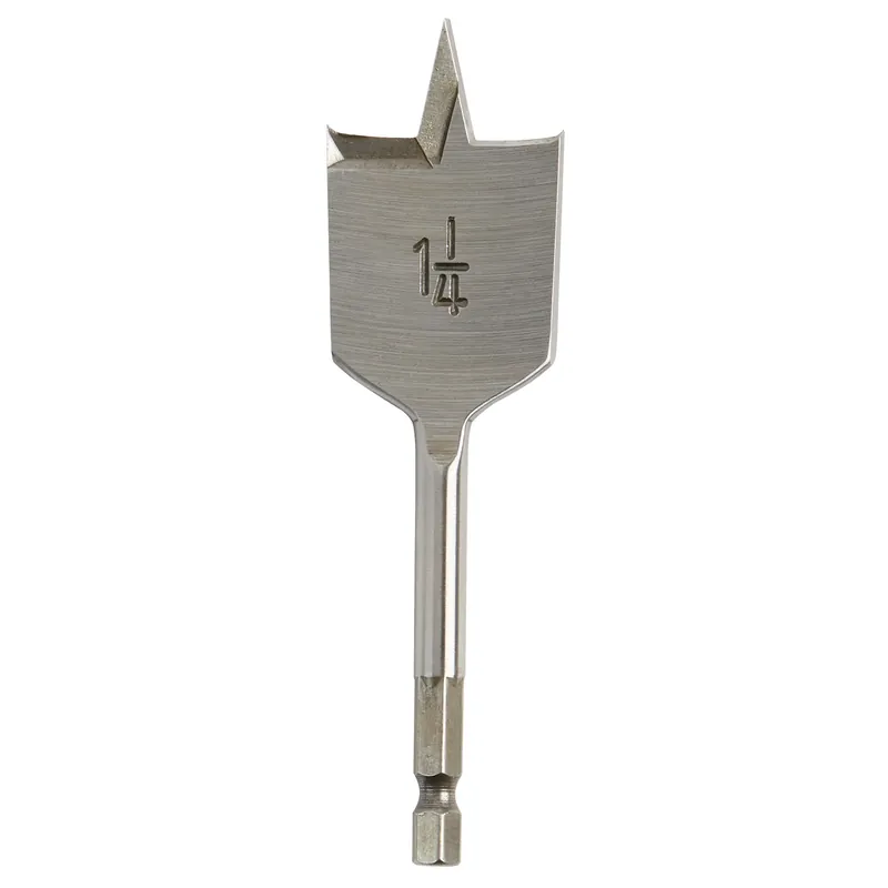 1-1/4 In. X 4-1/2 In. Flat Boring Auger Bit, High Carbon Steel