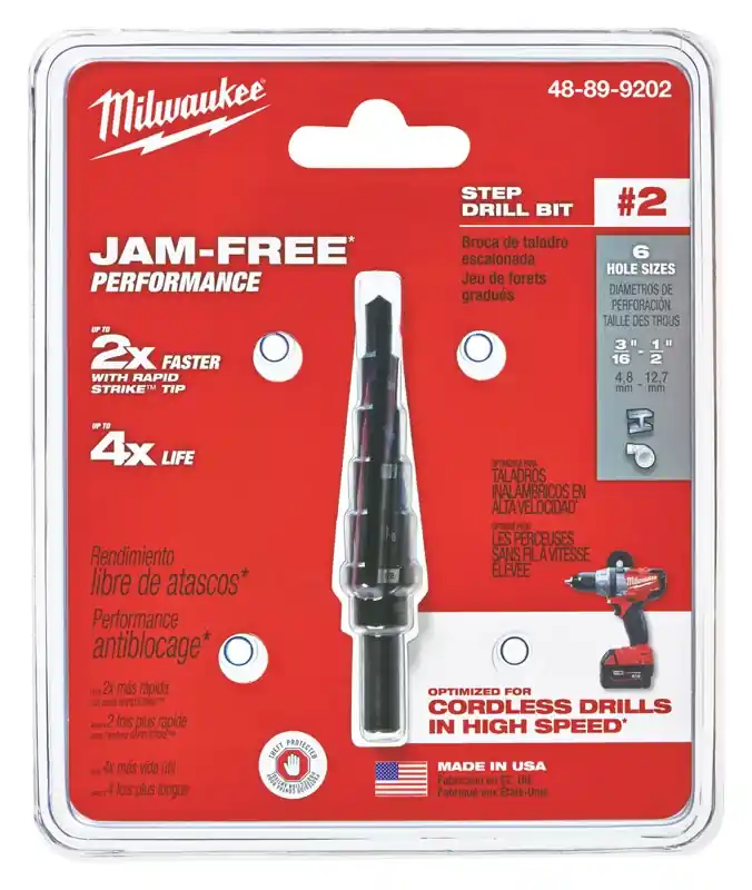  2 Step Drill Bit, 3/16 - 1/2 In.