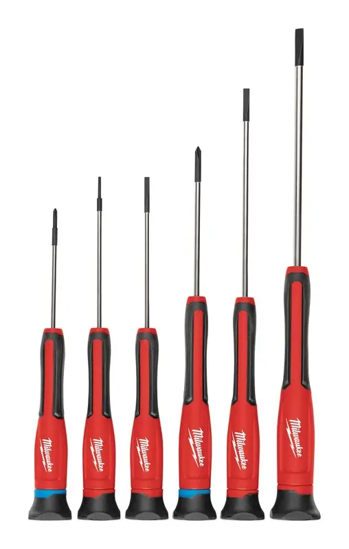 6-piece Precision Screwdriver Set With Chrome-plated Steel And Rotating Caps