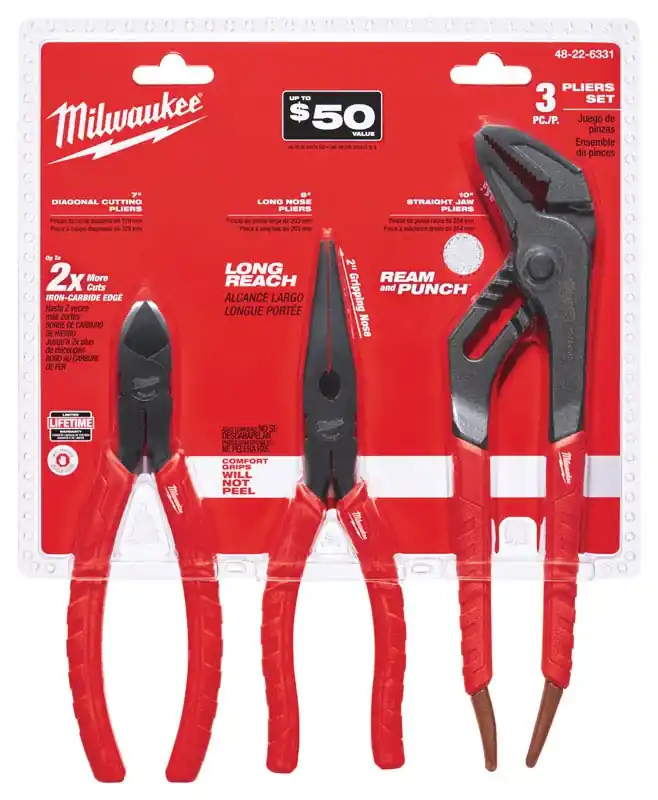 Comfort Grip Plier Set - 3-piece Forged Alloy Steel Pliers