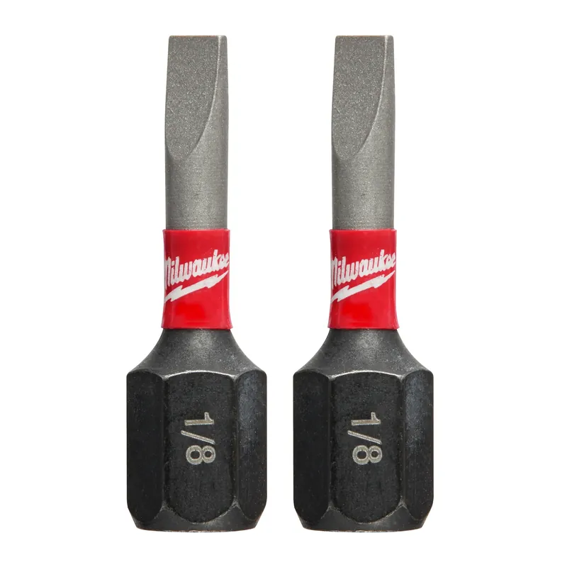 Shockwave Slotted 1/8 In. X 1 In. L Impact Duty Insert Bit Steel 2 Pc