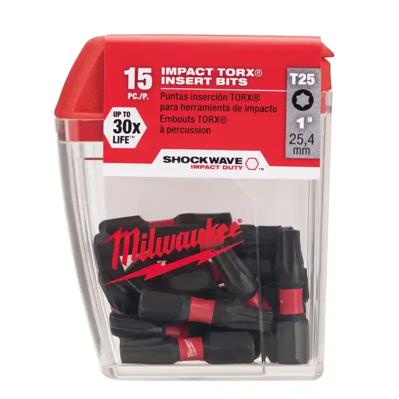 Milwaukee Shockwave Torx T25 X 1 In. L Impact Insert Bit Set Steel 15 Pc