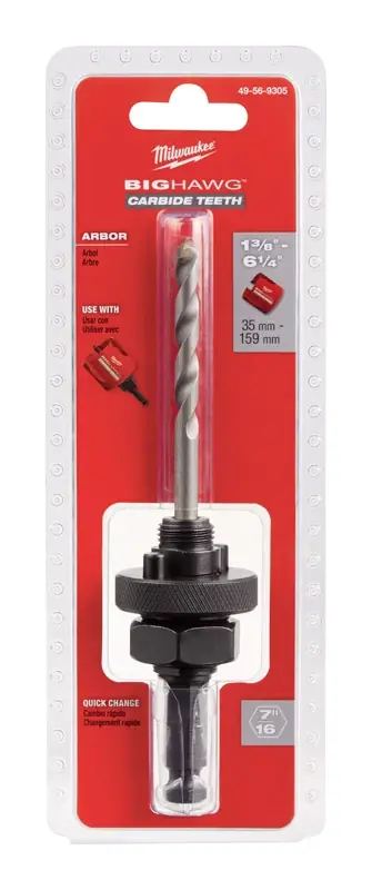 Big Hawg 7/16 In. Hex Shank Hole Saw Arbor For 1-3/8 In. To 6-1/4 In. Saws