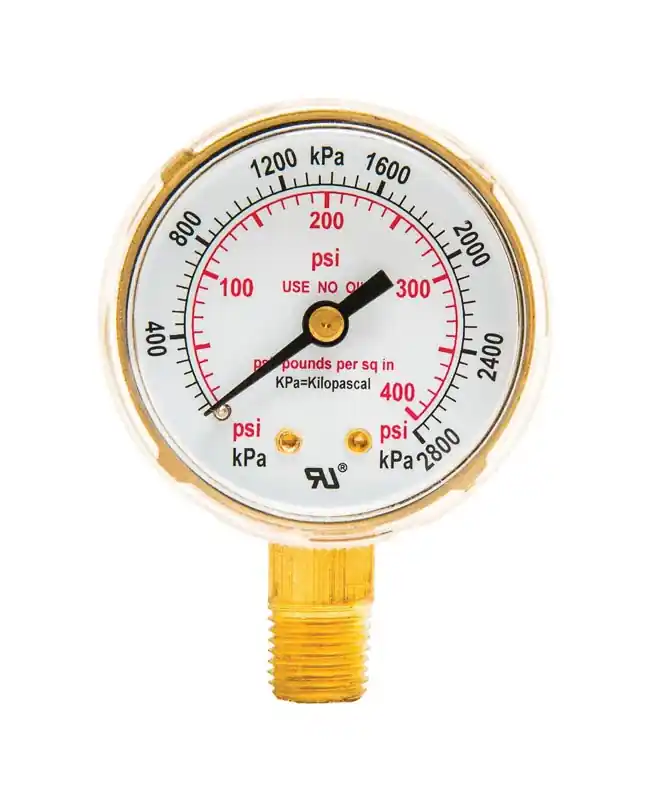 Forney 5.75 In. L X 3.88 In. W Regulator Gauge Brass 1 Pk