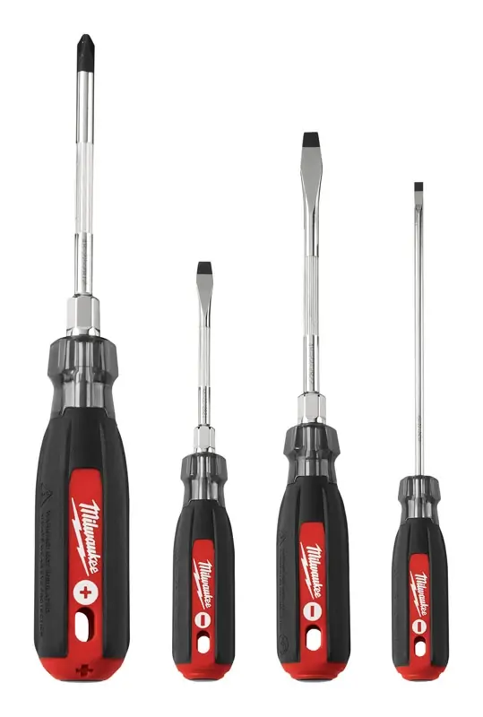 4-piece Cushion Grip Screwdriver Set With Hardened Tips And Forged Shanks