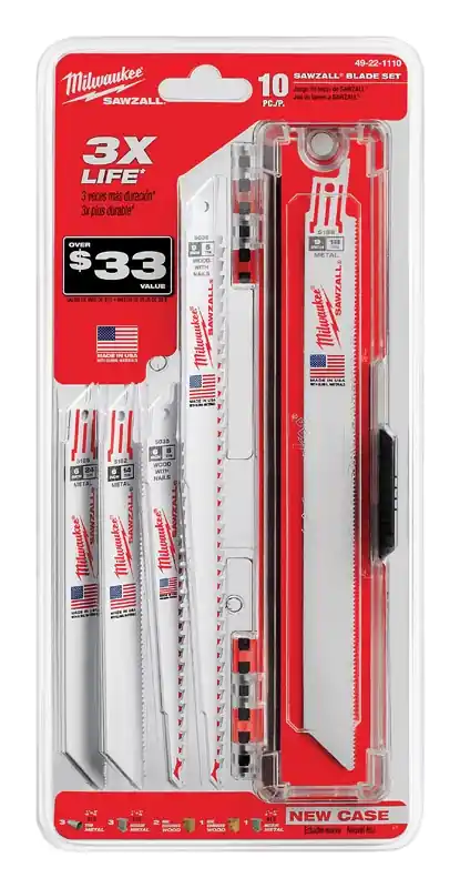 Milwaukee Sawzall 6 And 9 In. Bi-Metal Demolition Blade Set Multi TPI 10 Pc