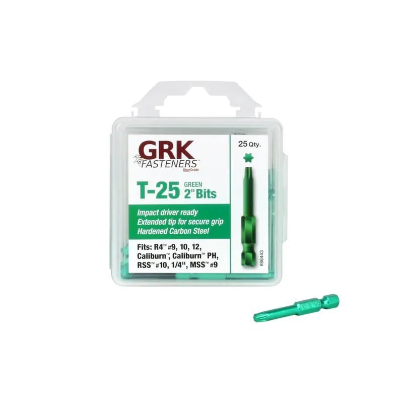 GRK Fasteners Star T25 X 2 In. L Insert Bit Steel 25 Pc
